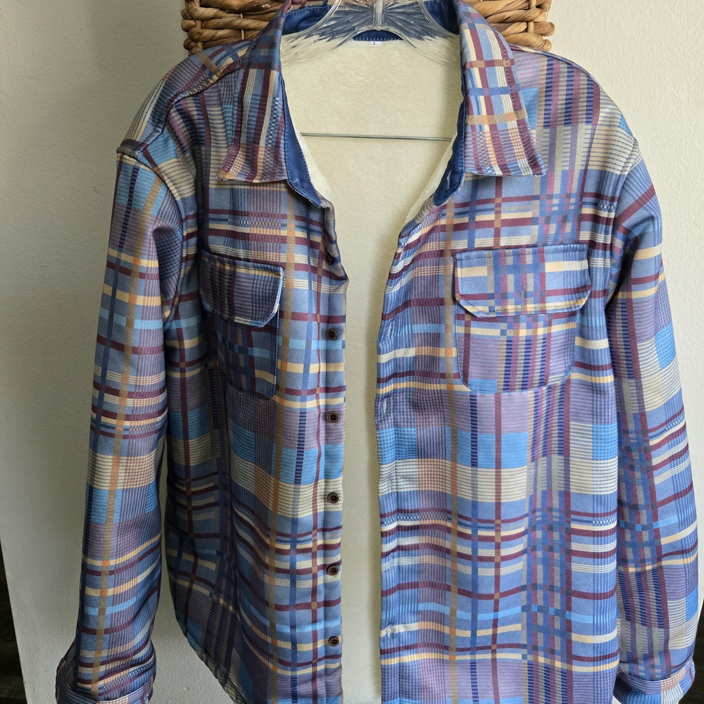 Colorful Plaid Button-Up Shirt